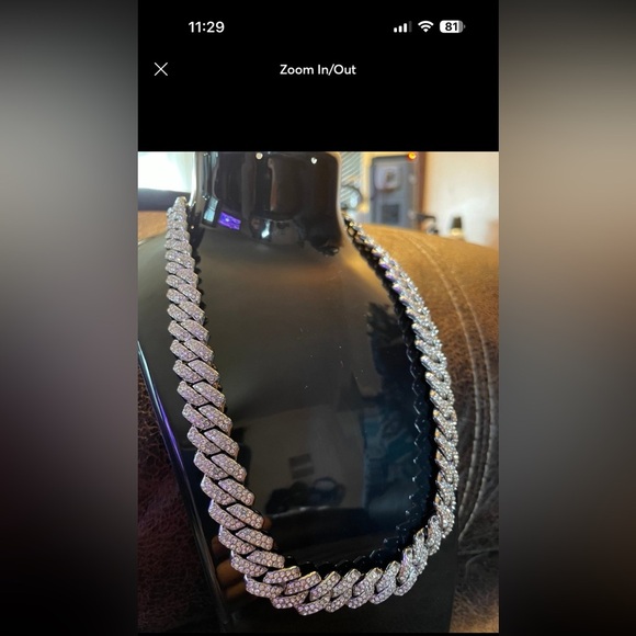 Men’s 18” Iced Out Silver Cuban Link Chain Necklace‎ – Hip Hop Bling Jewelry” - Picture 7 of 8